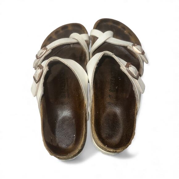 Birkenstock Mayari Birko-Flor Women’s Sz 38 White Strappy Sandals Used US 7.5 - Picture 5 of 7